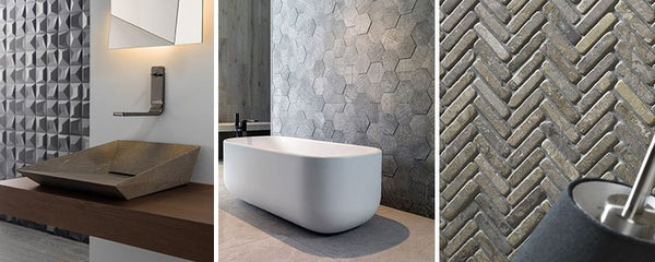 A tile accent wall can add texture, color and style to any room in your home. Check out these inspiring ideas for bathroom, kitchen and more!